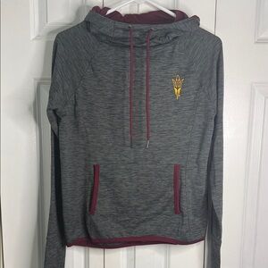 Arizona State Gray and Maroon Hoodie with Logo on front and back